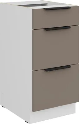 Produktbild von Küchenschrank mit Schubladen LUNARA – Breite 40 cm, Dunkelbeige/Weiß