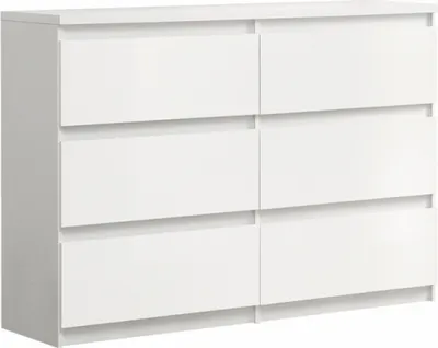 Produktbild von Furniture24 Kommode Chelsea CHLK24, Schubladenschrank, Schubladenkommode, 6 Schubkästen Weiß matt
