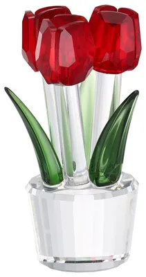 Kristall-Tulpenfigur rot, 9 x 4,7 cm, Tulpenskulptur