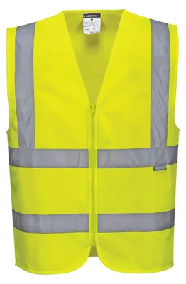 Image de Gilet Hi-vis Avec Zip Couleur : Jaune Taille Xxl - Portwest