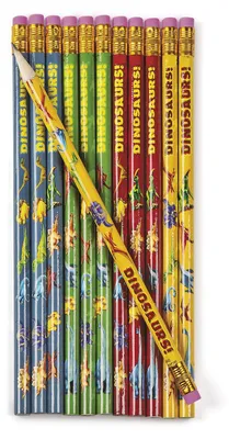 Produktbild von Dinosaurier Dino Bleistifte mit Radiergummi als Mitgebsel 12 Stück Gastgeschenk