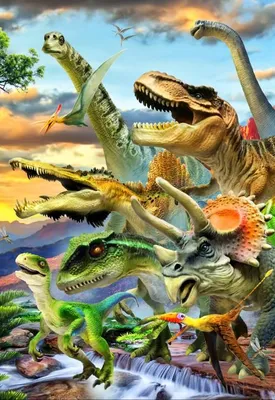 Produktbild von Bluebird Puzzle Dinosaurier Sonnenuntergang Puzzle - 300 Teile für Kinder