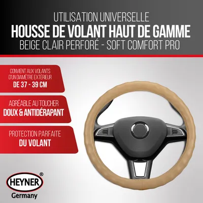Image de HEYNER® Housse de volant 37-39 cm, souple et ajourée beige pour voiture