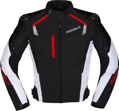 Produktbild von Modeka Lineos Textiljacke schwarz / weiß / rot XL