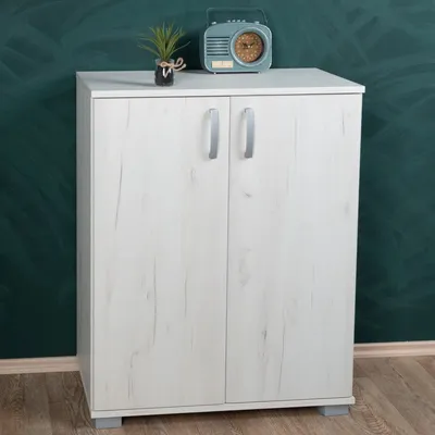 Produktbild von Kommode Camprodon 11, Farbe: Eiche Weiß - 95 x 75 x 37 cm (H x B x T)