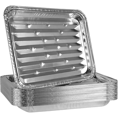 Produktbild von 20 Stück Alu-Grillpfannen Grillschalen,Fettauffangschale & Tropfschale für Gasgrill,Holzkohlegrill, Mehrfach verwendbar,für BBQ im Freien,340*230*23mm