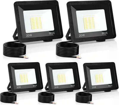 Image de TolleTour Projecteur de chantier à LED 5X 20W 3000/4000/6506K FLED Floodlight Projecteur d'extérieur