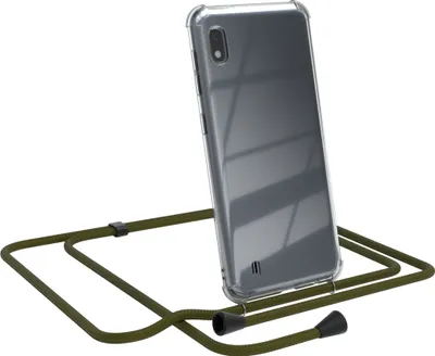 Produktbild von EAZY CASE Handykette kompatibel mit Samsung Galaxy A10, Handyhülle mit Umhängeband, Handykordel, Schutzhülle Clear, Band in Grün