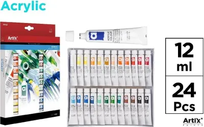 Zdjęcie produktu dla Artix - Akrylowe Farby 24 Kolory, Zestaw 12Ml - Idealne Do Malowania