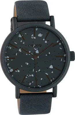 Produktbild von Oozoo Leder Damen Uhr Analog Quarzuhr Armband dunkelgrau Timepieces D2UOC10413