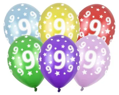 Produktbild von Luftballons 30cm, 9. Geburtstag, Metallic Mix (1 Packung / 50 Stück)