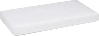 A white mattress with a quilted pattern.