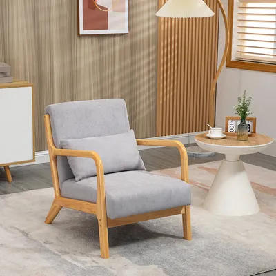 Obrázek produktu pro Křeslo - Pohodlné křeslo - Relaxační křeslo - Křeslo do obývacího pokoje - šedé sametové křeslo