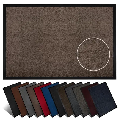 Productafbeelding van Furni24 Vuilafschuifmat, voetmat, 60 x 90 cm, beige – Antislip en wasbare deurmat voor binnen en buiten