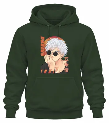 Obrázok produktu pre Gojo Satoru, mikina s kapucňou s potlačou z anime Jujutsu Kaisen, biela, veľkosť L