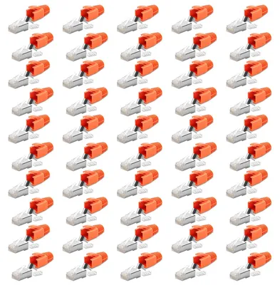 Produktbild von Netzwerk Stecker Cat7 Cat6A Cat6 Cat5 RJ45 100x Stecker Crimpstecker Knickschutz