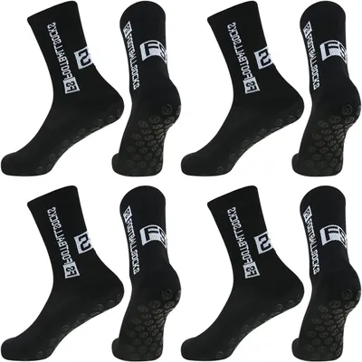 Produktbild von Fußballsocken 4 Paar, Antirutsch-Gripsocken, Unisex, Atmungsaktiv, für Sport und Training