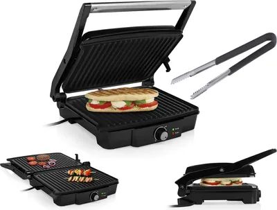 Produktbild von Elektro Kontaktgrill & Grillzange Multigrill Tischgrill, 2000Watt, 29,7x23,5cm