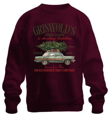Immagine prodotto di Griswold's Tree Farm Christmas Present Clark Griswold Unisex Felpa Pullover, Borgogna, L