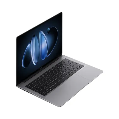 A Huawei MateBook 14 Ultra 5 laptop is shown from a diagonal angle against a white background.