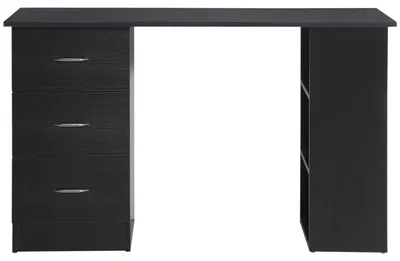 Immagine prodotto di Scrivania PC da Ufficio 3 Ripiani 3 Cassetti 120x49x72 cm in Legno MDF Nera