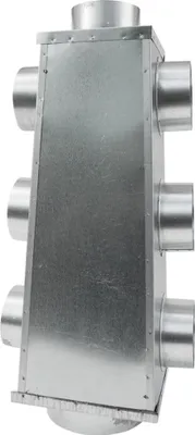 A product shot of a ventilation distribution box.