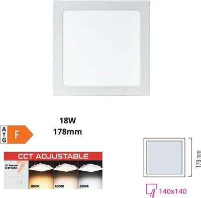 Immagine prodotto di Lampada da incasso LED ALEXIS 18W 1660lm IP20 CCT bianco rotondo | HOROZ