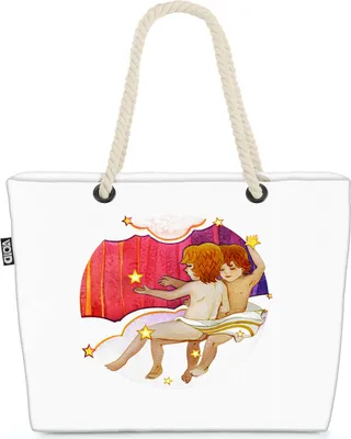 Produktbild von VOID Horoskop Astrologie Zwilling Strandtasche Shopper 58x38x16cm 23L XXL Einkaufstasche Tasche Reisetasche Beach Bag