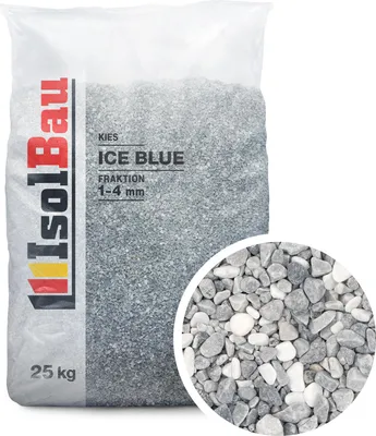 Produktbild von Isolbau - Zierkies 25 kg - Marmorkies 1-4 mm - Deko-Steine für Garten, Steinteppich, Aquariumkies, Ziersplitt Natursteine Gartenkies Wegkies Teichkies für Innen und Außen - Ice Blue