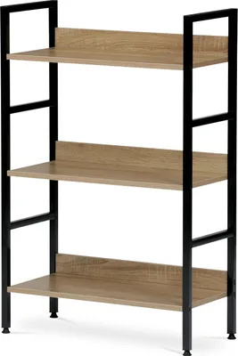 Produktbild von Regal Metall Eiche Badezimmer geschraubt 3 Böden Braun Schwarz 92.5 x 60 x 27.5 cm GD-313