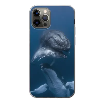 Produktbild von MuchoWow® Handyhülle Schutzhülle Hülle für iPhone 13 Pro Wale - Meer - Familie Silikon Softcase Handy Hülle - Handy-Tasche