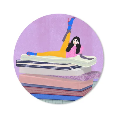 Produktbild von MuchoWow® Mauspad Mousepad Frau - Vintage - Pastell 20x20 cm - Mousepads - Maus Mat - Pad - Mausunterlage - Schreibtischmatte