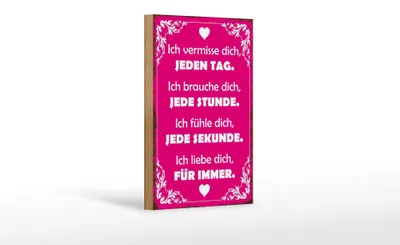 Produktbild von Holzschild Spruch 12x18cm ich vermisse dich jeden Tag