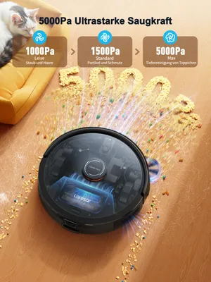Produktbild von Laresar L20 Saugroboter Wischroboter mit Absaugstation 5000Pa LDS Laser Navigation App Staubsauger Roboter