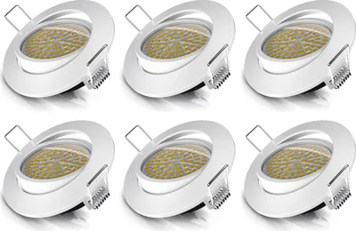 Produktbild von Brandson 6x LED Einbaustrahler schwenkbar Warmweiß 3000K Deckenspot / Deckenstrahler 5W - 320 Lumen