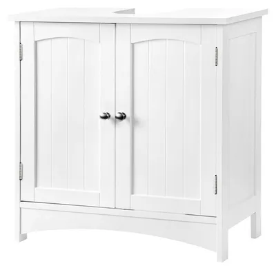 Zdjęcie produktu dla Szafka pod umywalkę z 2 drzwiczkami, wykonana z MDF, kolor biały, wymiary: 60 x 60 x 30 cm