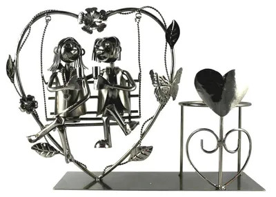 Immagine prodotto di Portabottiglie a forma di coppia che balla, ideale come regalo di matrimonio, a forma di cuore, per vino