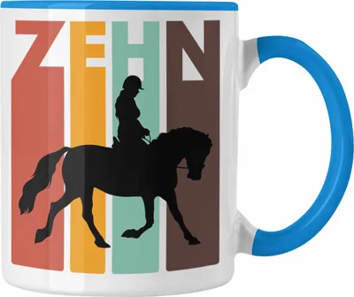 Produktbild von Trendation - 10. Geburtstag Mädchen Reiterin Geschenk 10 Geburtstagsgeschenk Tochter Pferde Pferdeliebhaber (Blau)