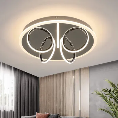 Obrázok produktu pre ZMH LED stropné svetlo do obývačky teplá biela chróm 41W 43cm 3000K okrúhly polkruhový dizajn do obývačky spálne kuchyne kancelárie