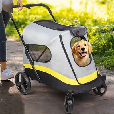 Image de Poussette pour chiens - Chariot pour chiens - Buggy pour chiens - Poussette de marche pour chiens - Poussette pour chiens - Très grande