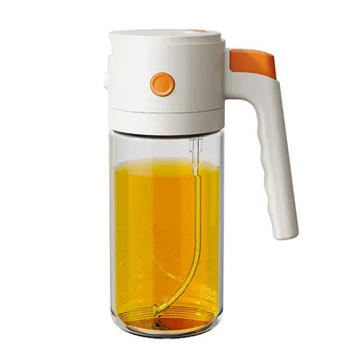 Produktbild von 2 in 1 Ölspender mit Sprühfunktion 550 ml Glas Ölflasche mit Automatik Deckel für Küche Airfryer BBQ Grill