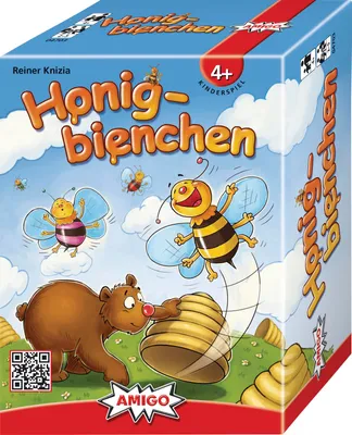 A game box for 'Honigbienchen' featuring cartoon bees and a bear.