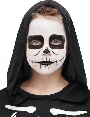 Obrázok produktu pre Make-up kostry pre deti Halloween make-up čiernobiely - jedna veľkosť
