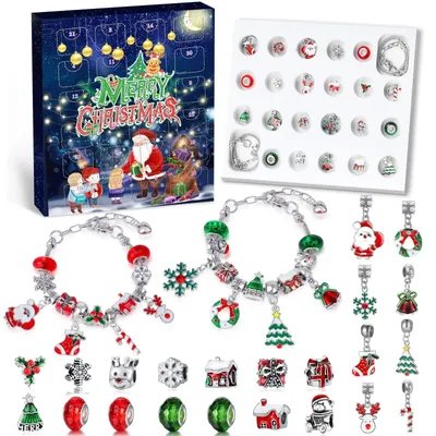 Obrázek produktu pro Adventní kalendář 2026 Dětský Adventní Kalendář Šperky DIY Náramek s Přívěsky Tvoření Dívky Dárek 24 Náplní Vánoční Kalendář Dětský Dárek pro Dívky