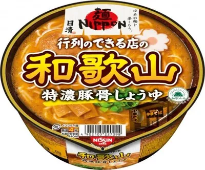 Immagine prodotto di Nissin | Ramen istantaneo Nippon Wakayama Rich Tonkotsu - 124 g - Zuppa giapponese - Contiene latte - Tagliatelle istantanee