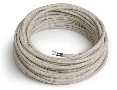 Produktbild von Naturfaser-Kabel - Dekoratives Textilstrang - Lampenherstellung - 10 Meter 2-adrig - Hennep