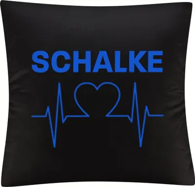 Produktbild von multifanshop Kissenbezug - Schalke - Herzschlag, schwarz, Größe one size