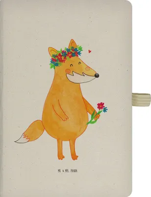 Produktbild von Mr. & Mrs. Panda Tagebuch Fuchs Blumen - Transparent - Geschenk, Schreibheft, Blumenliebe, Kladde, notizbuch, A5, Journal, Boho, Blume, Reisetagebuch, Freundin, Ich