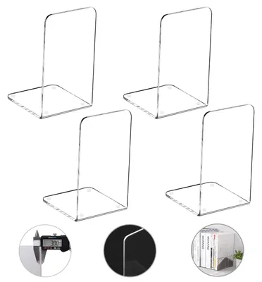 Produktbild von Buchstütze, MerryNine 4 Stück, Acryl Transparente Buchstützen mit Rutschfester A