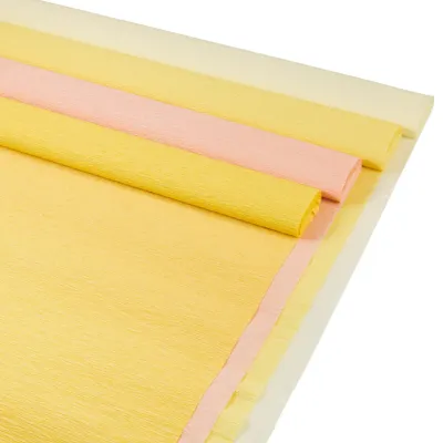 Crêpepapierrollen 4er-Pack, 50 cm x 2,5 m, gelb, für Basteln & Deko